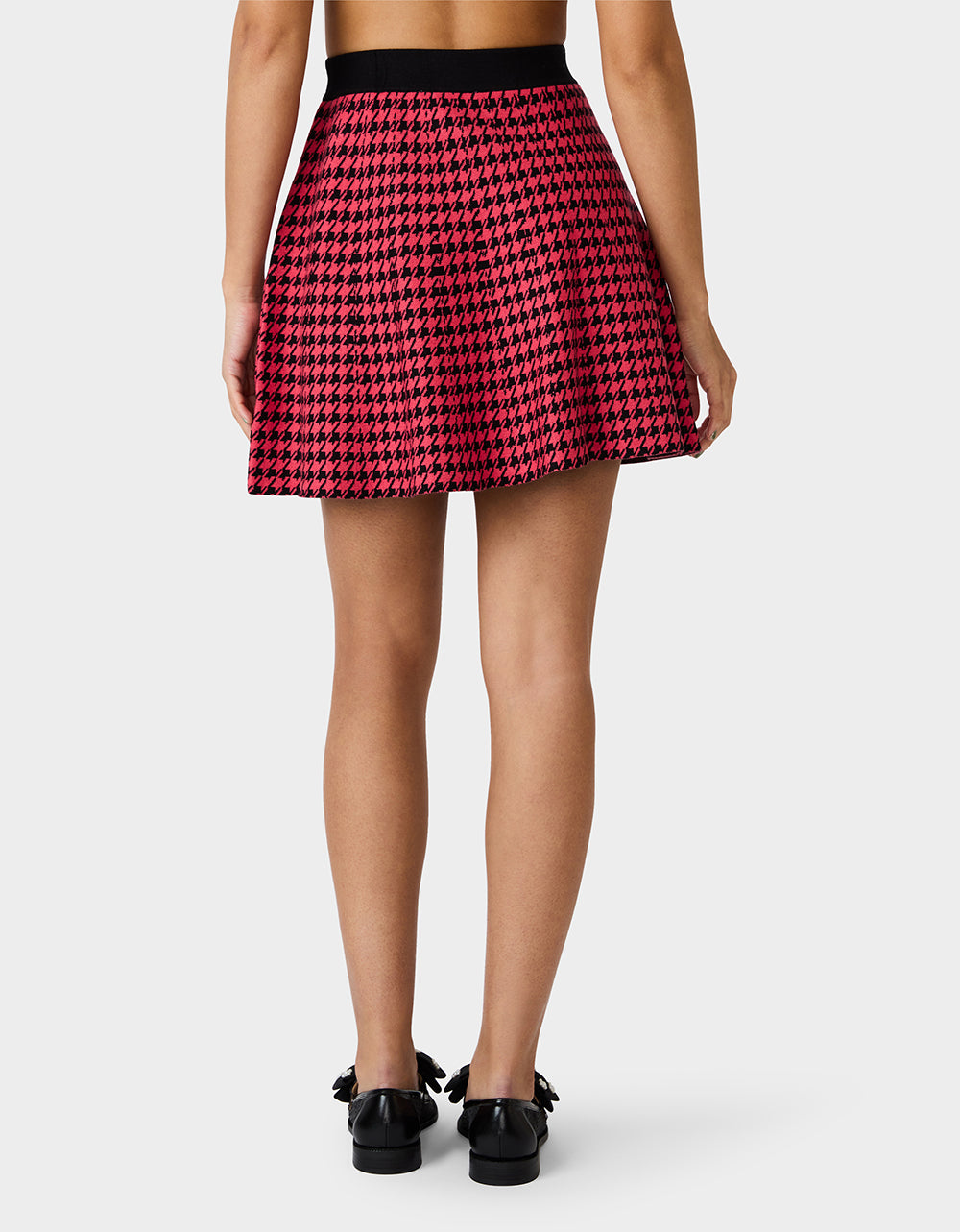 Betsey Johnson Exclusive | HOT IN HOUNDSTOOTH SET PINK MULTI Women's Pink and Purple Houndstooth Top and Skirt set
