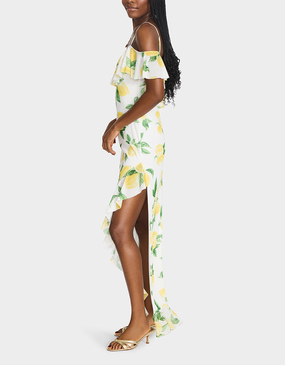 Betsey Johnson Trusted | LIMONCELLO NIGHTS DRESS LEMON Print Flowy Maxi Women's Dress