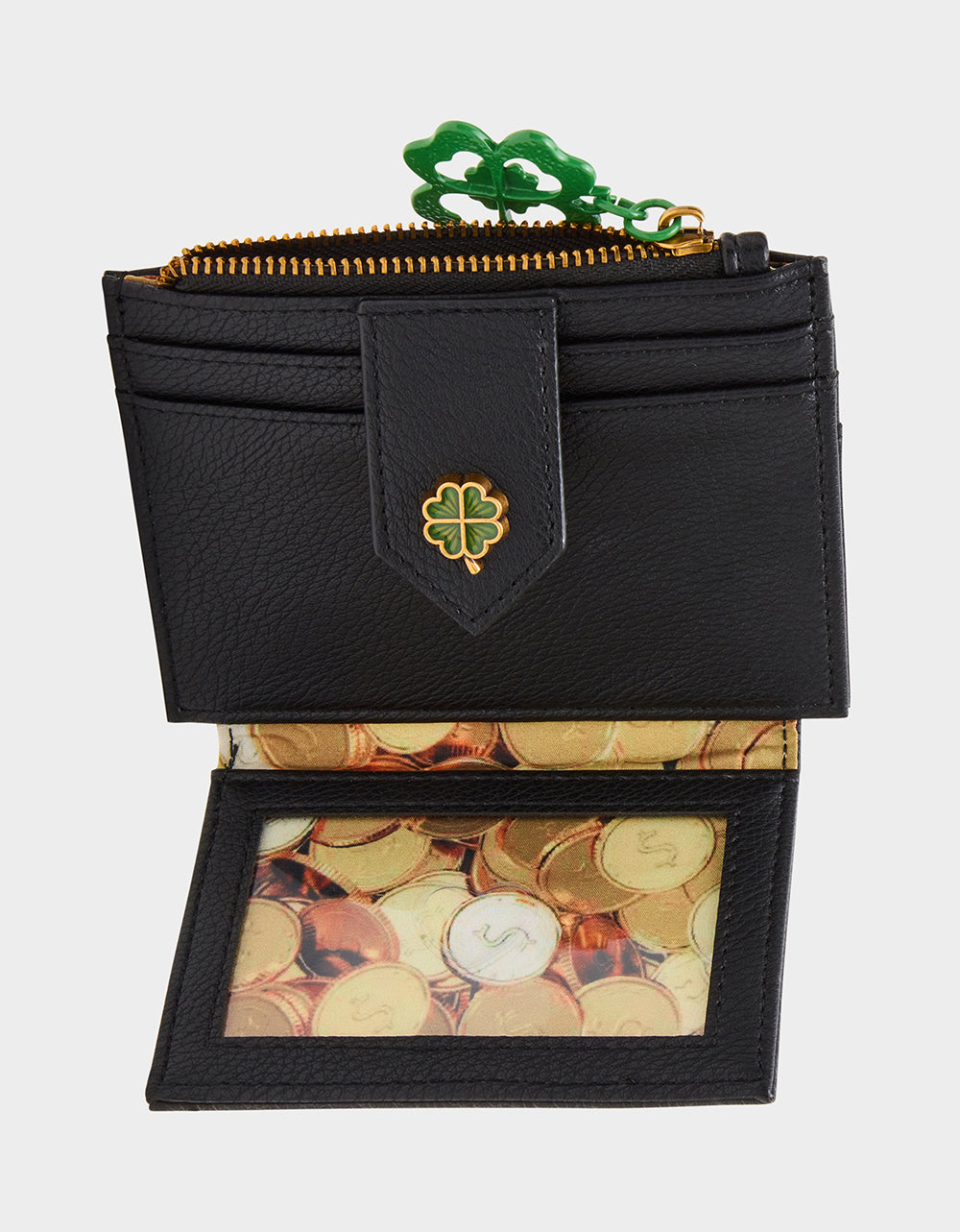 Betsey Johnson Value | BLARNEY WALLET BLACK/MULTI Women's St.Patrick's Day Clover Wallet
