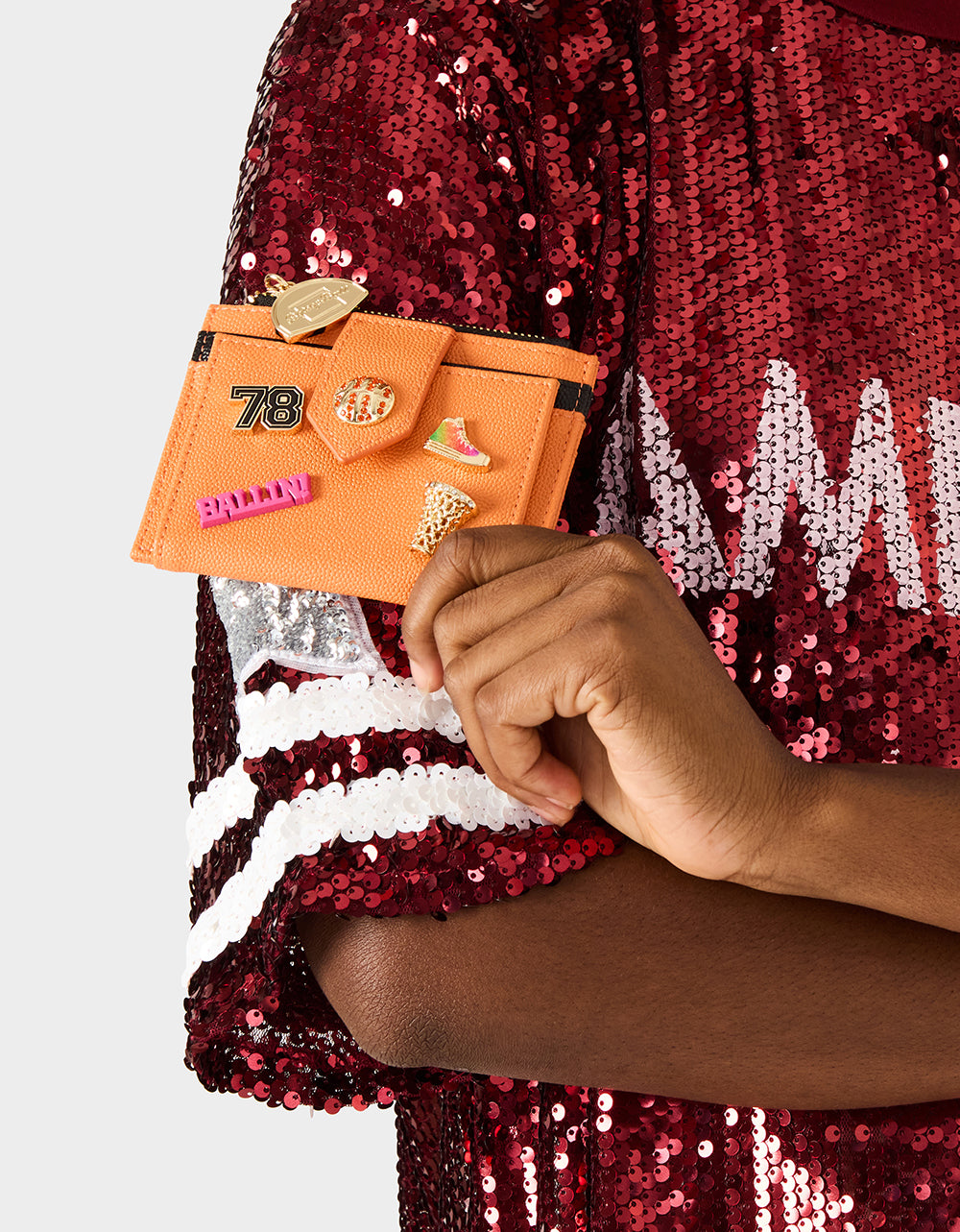 Betsey Johnson Special Offer | DONT BLOCK ME BIFOLD WALLET ORANGE Women's Basketball Bifold Wallet