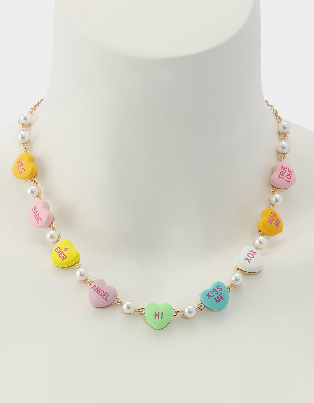 Betsey Johnson Featured | SWEETHEART COLLAR NECKLACE MULTI Women's Valentine's Day Candy Hearts Necklace