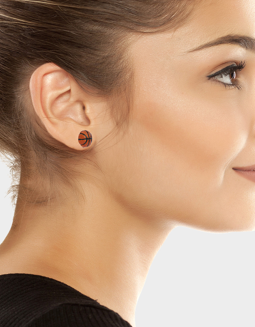Betsey Johnson Trusted | BASKETBALL STUDS ORANGE Women's Sports-Themed Basketball Stud Earrings
