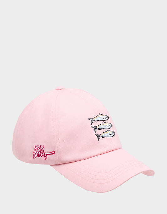 Betsey Johnson Everyday | SARDINE EMBROIDERED BASEBALL CAP Women's Pink Sardine Baseball Hat