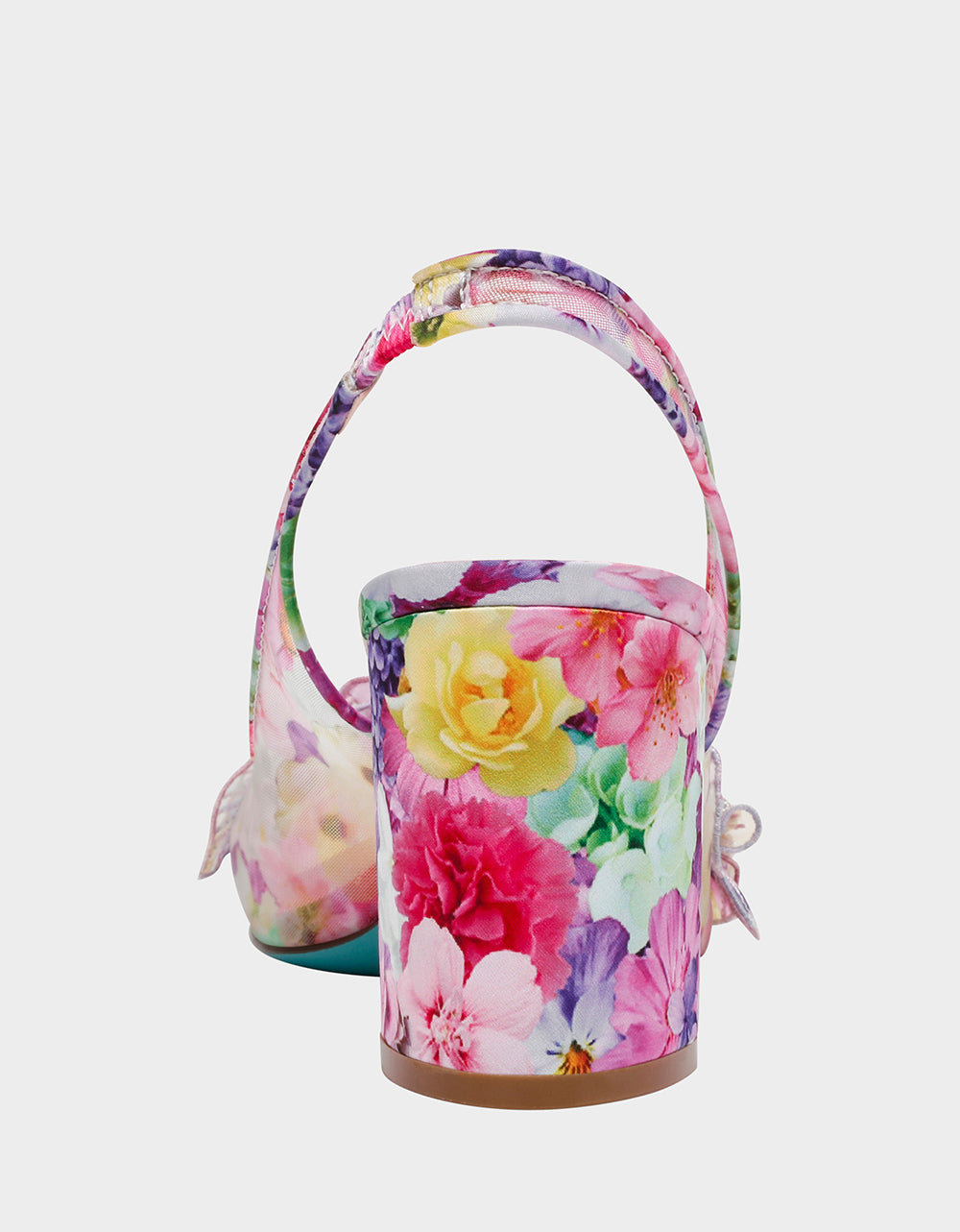 Betsey Johnson Trending | PETRA BRIGHT FLORAL Slingback Floral Mesh Block Heel