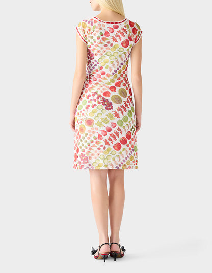 Betsey Johnson Trending | BETSEY'S FRUIT DRESS WHITE MULTI Women's Fruit Print Short-Sleeved Slip Dress