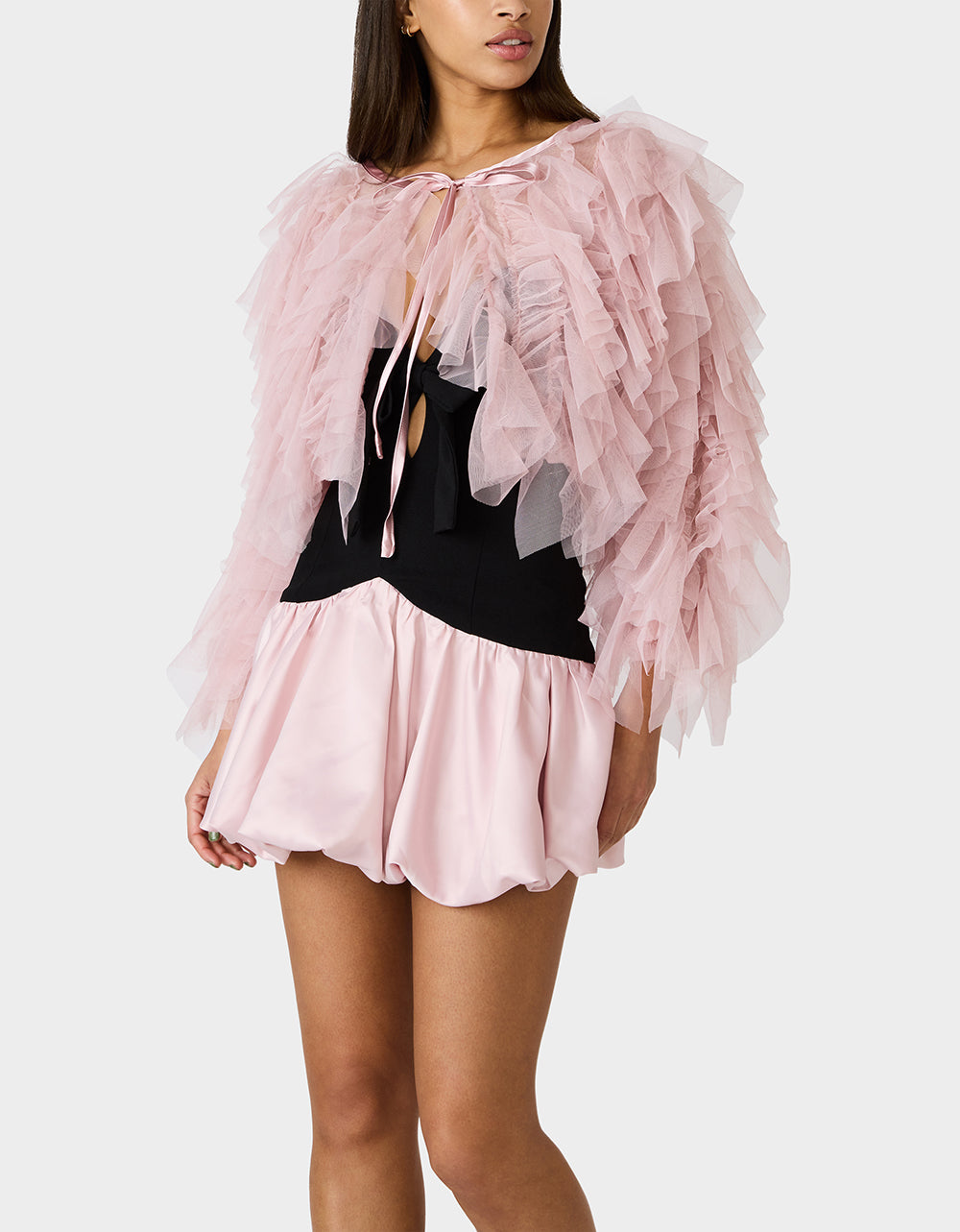 Betsey Johnson Best Price | PRIMA PUFF PINK Women's Pink Blush Tulle Shawl Jacket