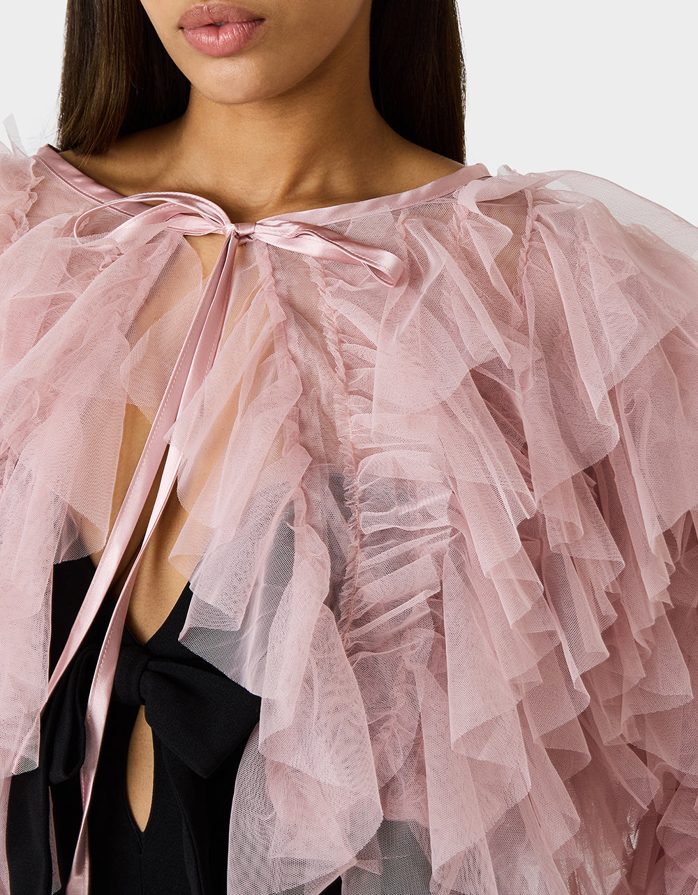 Betsey Johnson Best Price | PRIMA PUFF PINK Women's Pink Blush Tulle Shawl Jacket