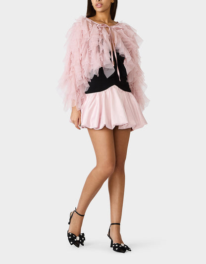 Betsey Johnson Best Price | PRIMA PUFF PINK Women's Pink Blush Tulle Shawl Jacket
