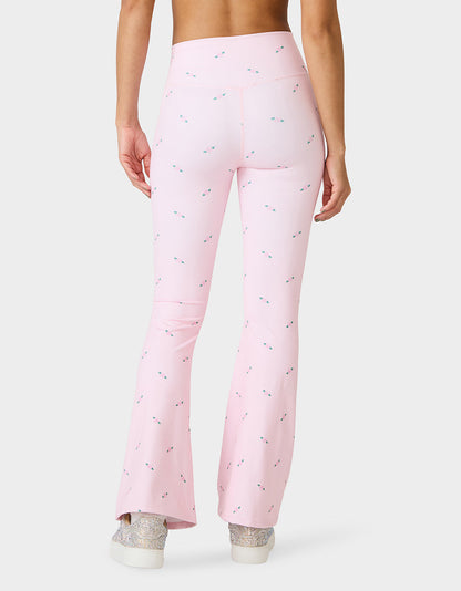 Betsey Johnson Special Offer | ROSE PRINT CROSSOVER LEGGINGS PINK ROSE Women's Floral Crossover Activewear Legging