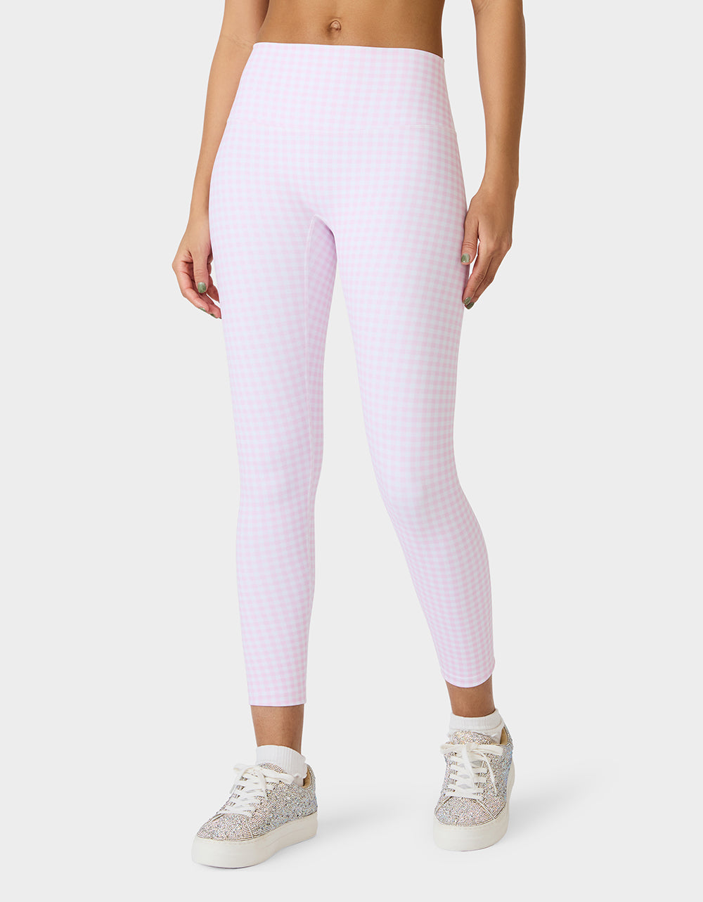 Betsey Johnson Great Value | GINGHAM PRINT HIGHRISE LEGGING PINK MULTI Women's Pink Gingham Activewear Legging