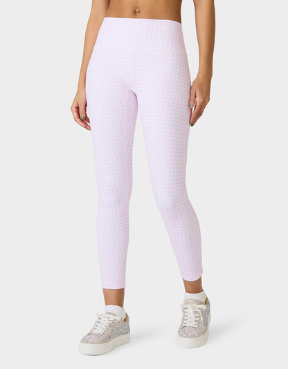 Betsey Johnson Great Value | GINGHAM PRINT HIGHRISE LEGGING PINK MULTI Women's Pink Gingham Activewear Legging