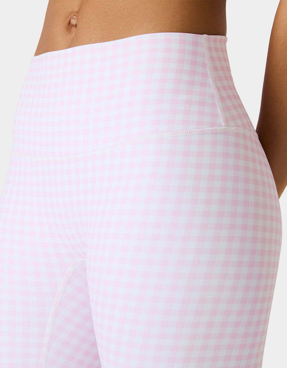 Betsey Johnson Great Value | GINGHAM PRINT HIGHRISE LEGGING PINK MULTI Women's Pink Gingham Activewear Legging