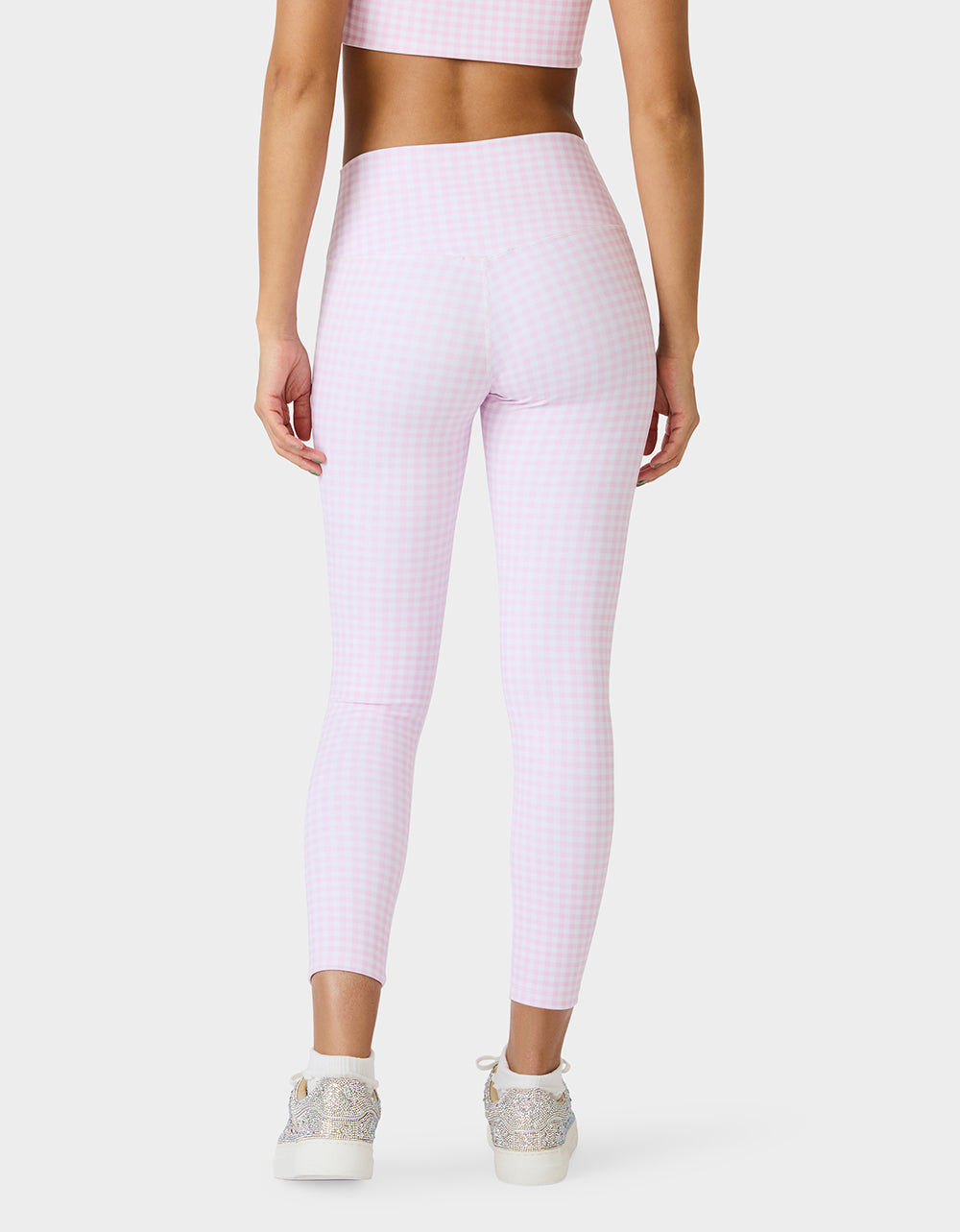 Betsey Johnson Great Value | GINGHAM PRINT HIGHRISE LEGGING PINK MULTI Women's Pink Gingham Activewear Legging