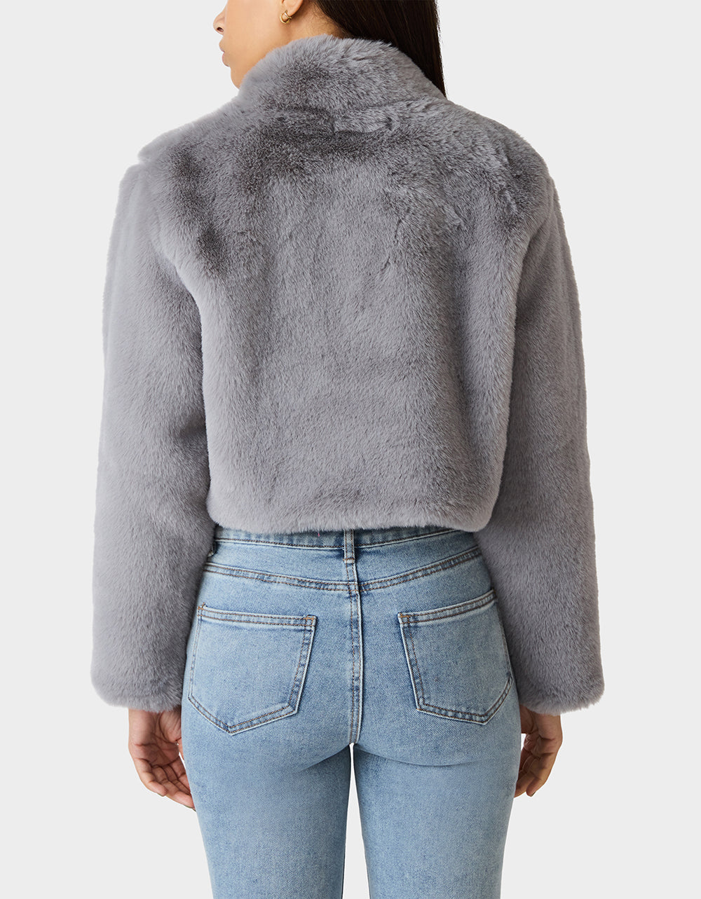 Betsey Johnson Trusted | MISTY LUXE FAUX FUR GREY Women's Faux Fur Winter Jacket