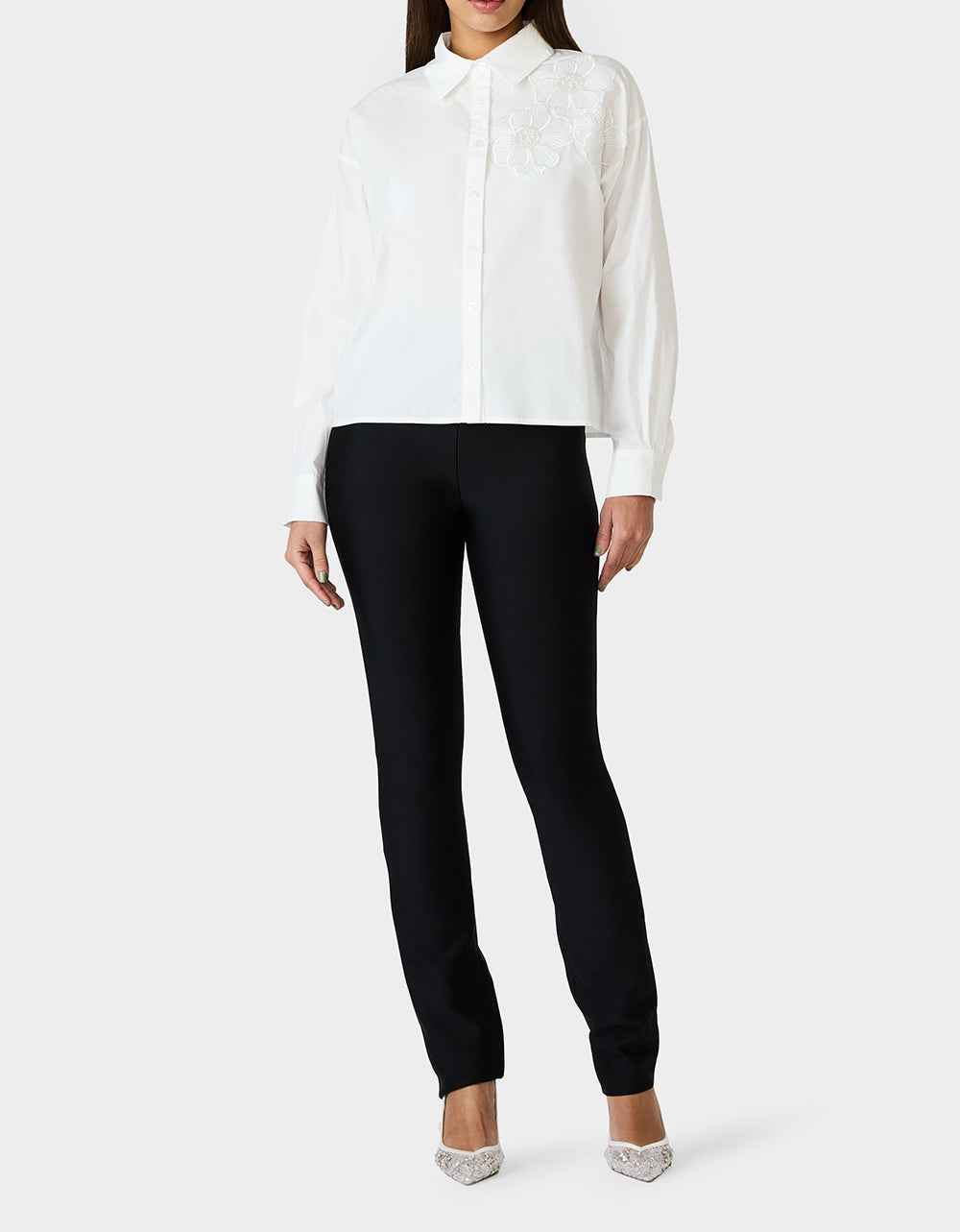Betsey Johnson Trending | BETSEY BLOOM SHIRT OFF WHITE Button-Down Collar Floral Long-Sleeve Shirt