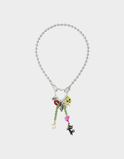 Betsey Johnson Classic | ALIEN PEARL PENDANT MULTI Women's Alien Charm Necklace