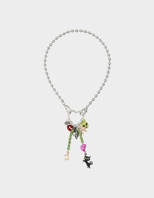 Betsey Johnson Classic | ALIEN PEARL PENDANT MULTI Women's Alien Charm Necklace