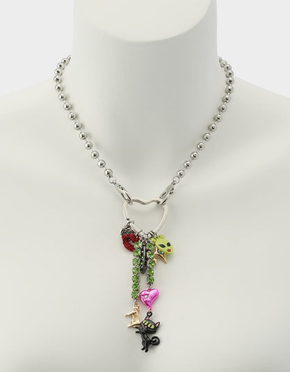Betsey Johnson Classic | ALIEN PEARL PENDANT MULTI Women's Alien Charm Necklace