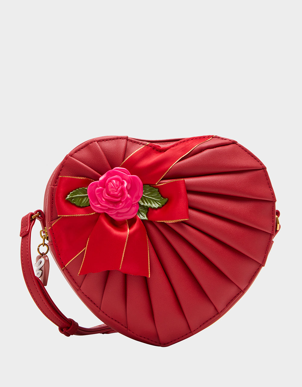 Betsey Johnson Recommended | KITSCH RETRO ROMEO RED Women's Valentine's Day Heart Crossbody Handbag