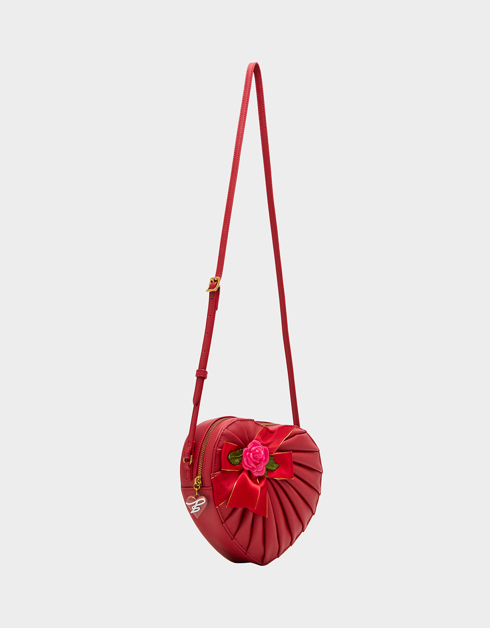 Betsey Johnson Recommended | KITSCH RETRO ROMEO RED Women's Valentine's Day Heart Crossbody Handbag