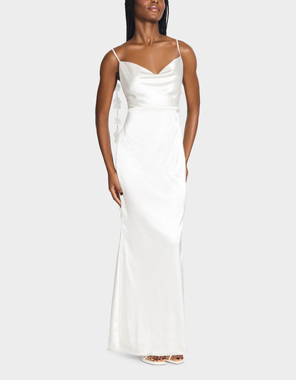 Betsey Johnson Essential | THREAD OF ROSES DRESS WHITE White Maxi Dress with Floral Detailing