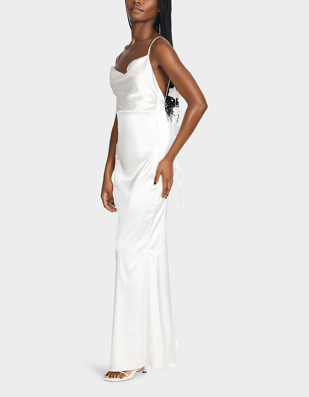 Betsey Johnson Essential | THREAD OF ROSES DRESS WHITE White Maxi Dress with Floral Detailing
