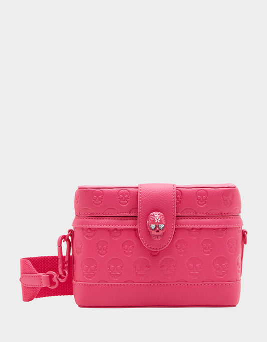 Betsey Johnson Latest | SKULL BOSS VANITY BAG PINK