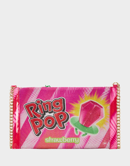 Betsey Johnson Popular | RING POP® PARTY POUCH PINK Women's Clutch Chain Strap Crossbody Handbag