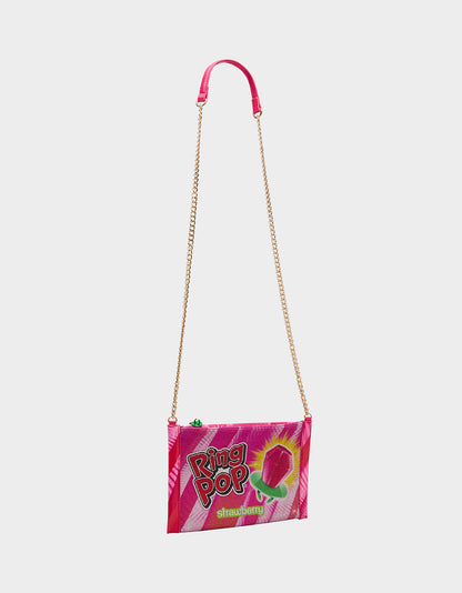 Betsey Johnson Popular | RING POP® PARTY POUCH PINK Women's Clutch Chain Strap Crossbody Handbag