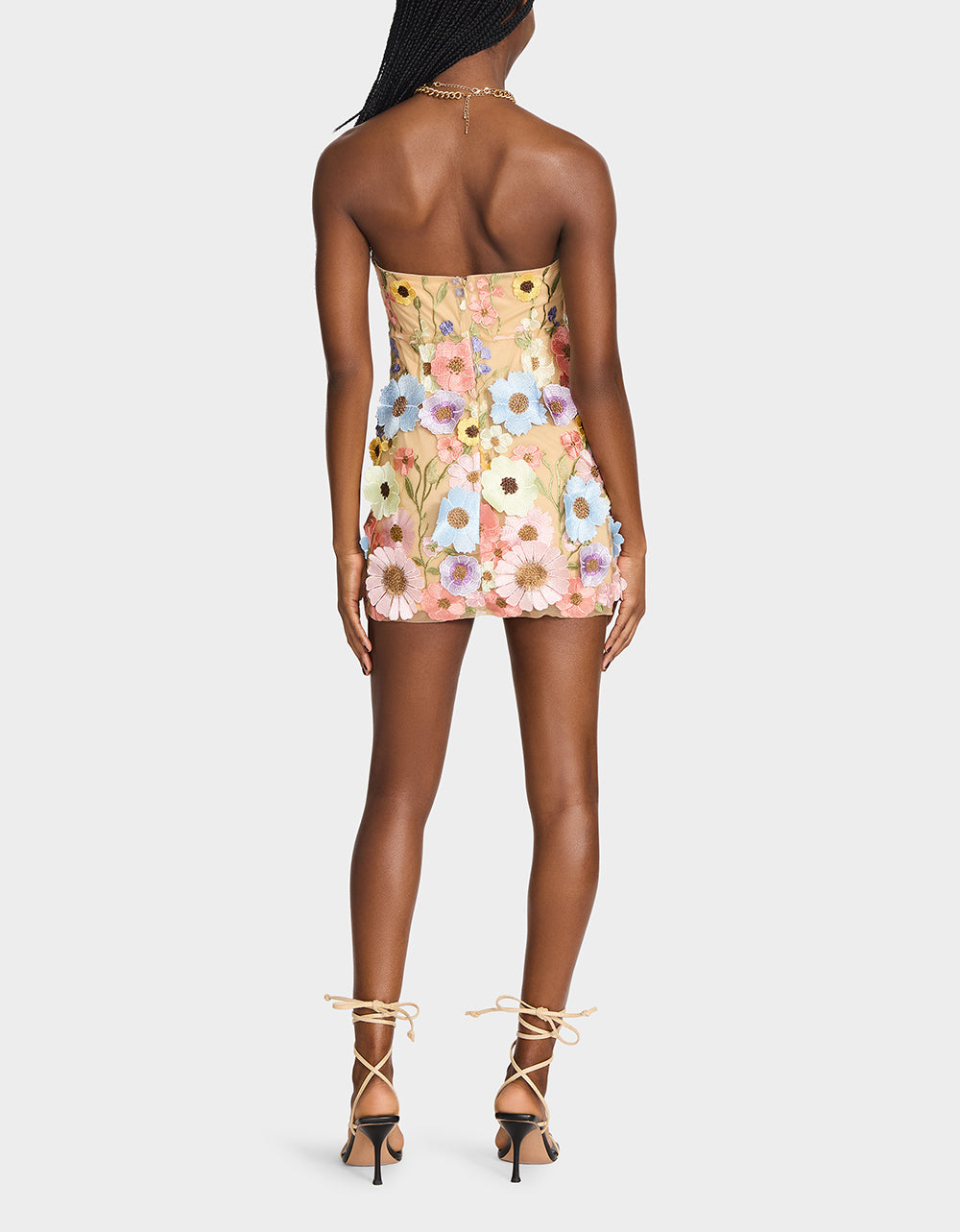 Betsey Johnson Latest | DAISY ME ROLLIN DRESS PASTEL MULTI Women's Floral Print Strapless Mini Dress