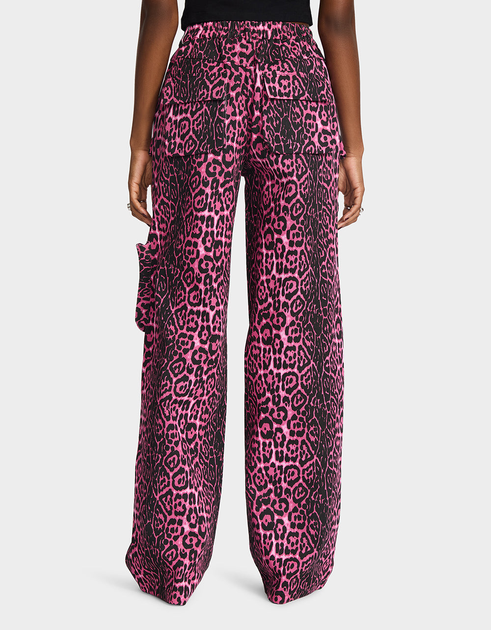 Betsey Johnson Essential | AMI CARGO PANTS PINK Women's Wide-Leg Cargo Denim Pant