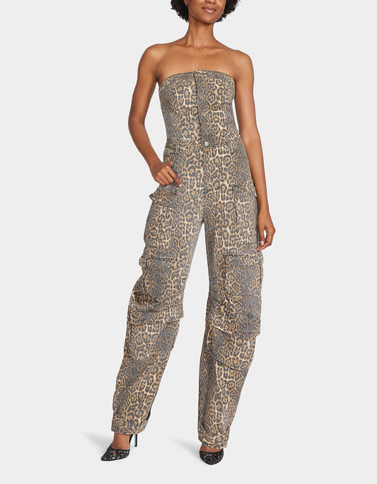Betsey Johnson Everyday | CARGO JUMPSUIT LEOPARD