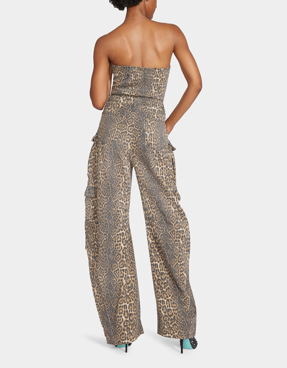Betsey Johnson Everyday | CARGO JUMPSUIT LEOPARD