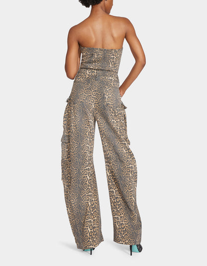 Betsey Johnson Everyday | CARGO JUMPSUIT LEOPARD