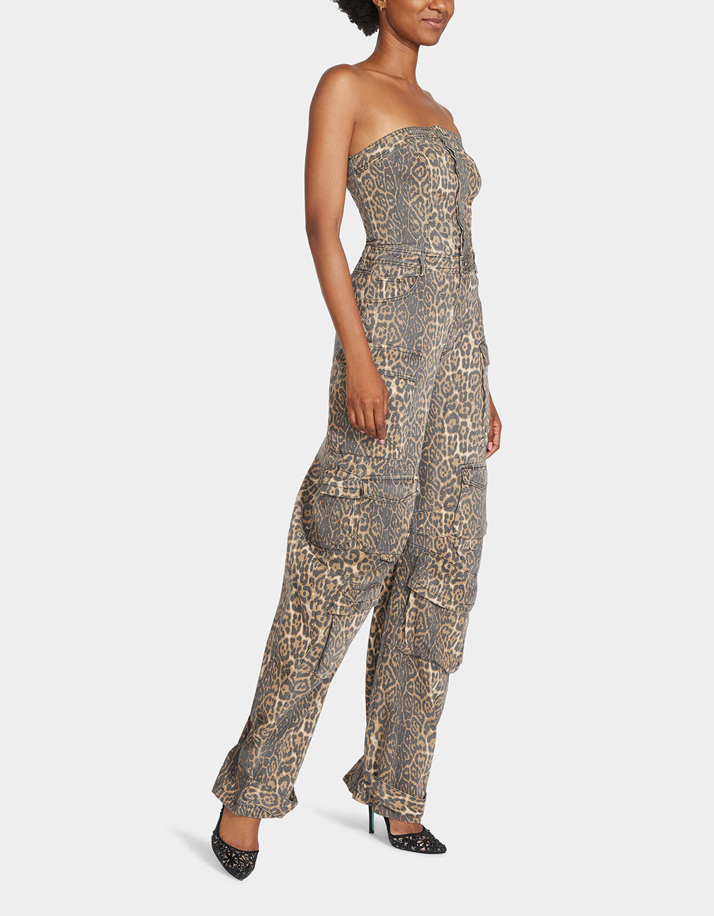 Betsey Johnson Everyday | CARGO JUMPSUIT LEOPARD