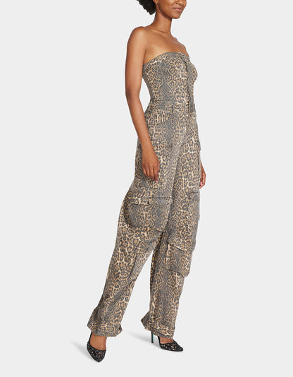 Betsey Johnson Everyday | CARGO JUMPSUIT LEOPARD