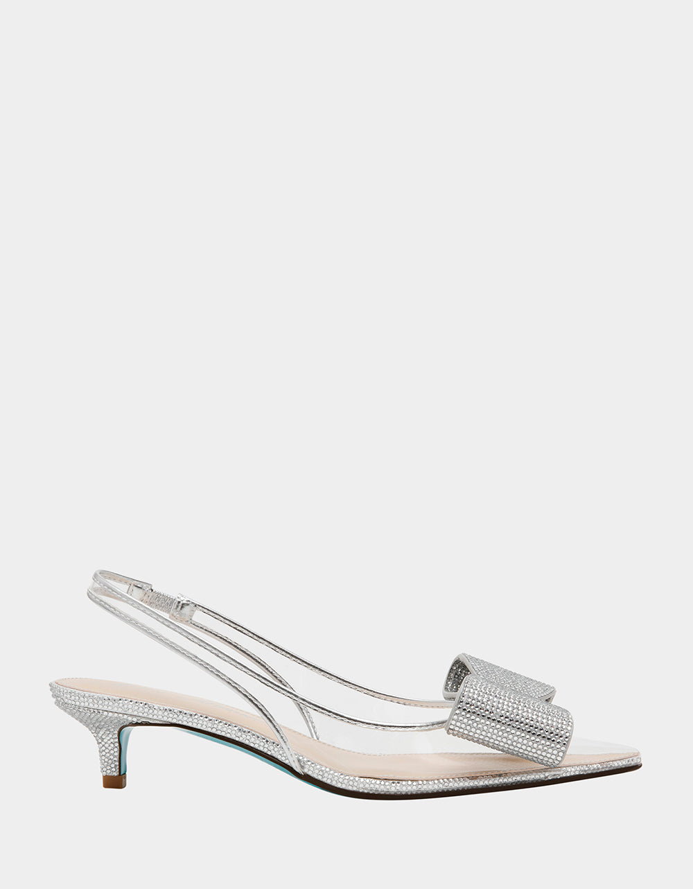 Betsey Johnson New | ALLI SILVER Slingback Kitten Heel