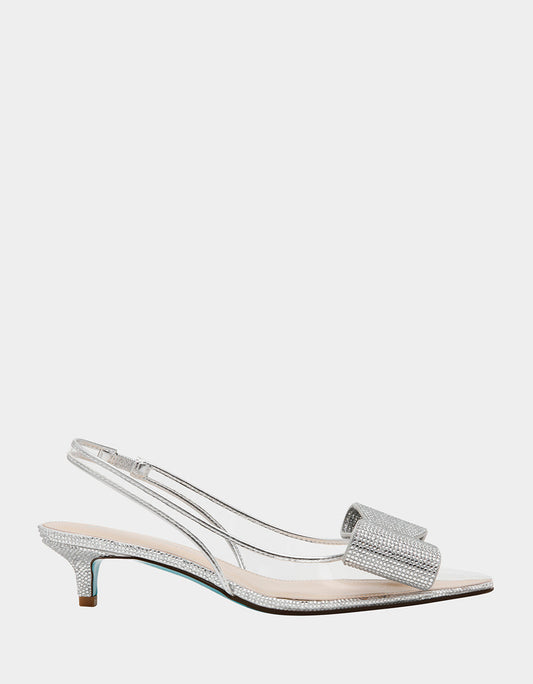 Betsey Johnson New | ALLI SILVER Slingback Kitten Heel
