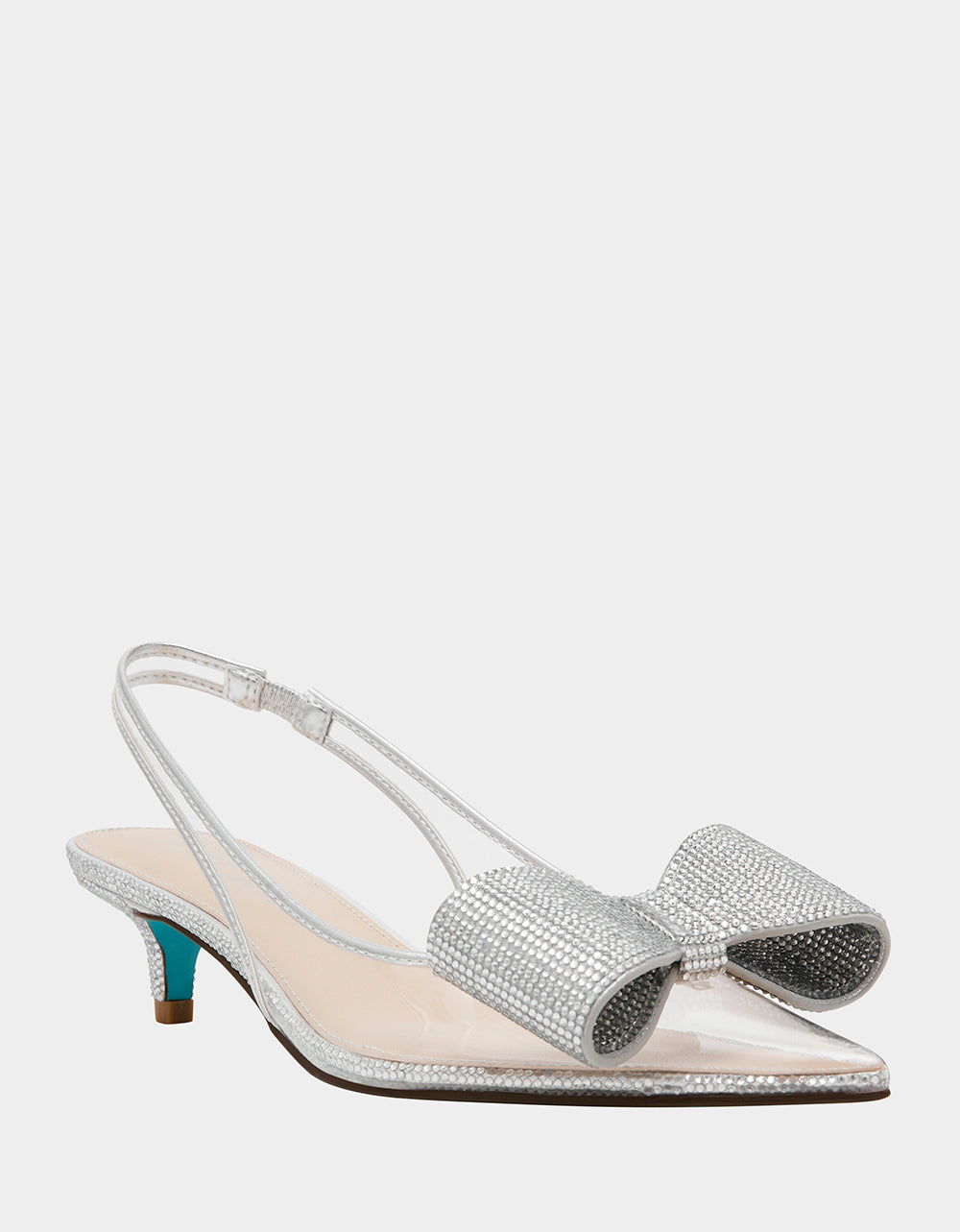 Betsey Johnson New | ALLI SILVER Slingback Kitten Heel