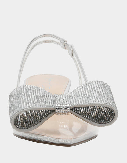 Betsey Johnson New | ALLI SILVER Slingback Kitten Heel
