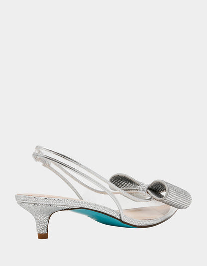 Betsey Johnson New | ALLI SILVER Slingback Kitten Heel