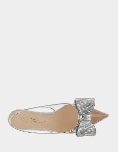 Betsey Johnson New | ALLI SILVER Slingback Kitten Heel