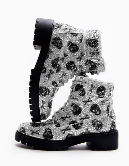 Betsey Johnson Premium | HUDSN Rhinestone Skull Print Booties
