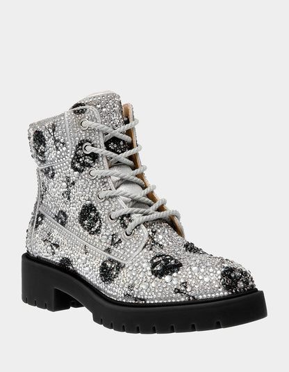 Betsey Johnson Premium | HUDSN Rhinestone Skull Print Booties