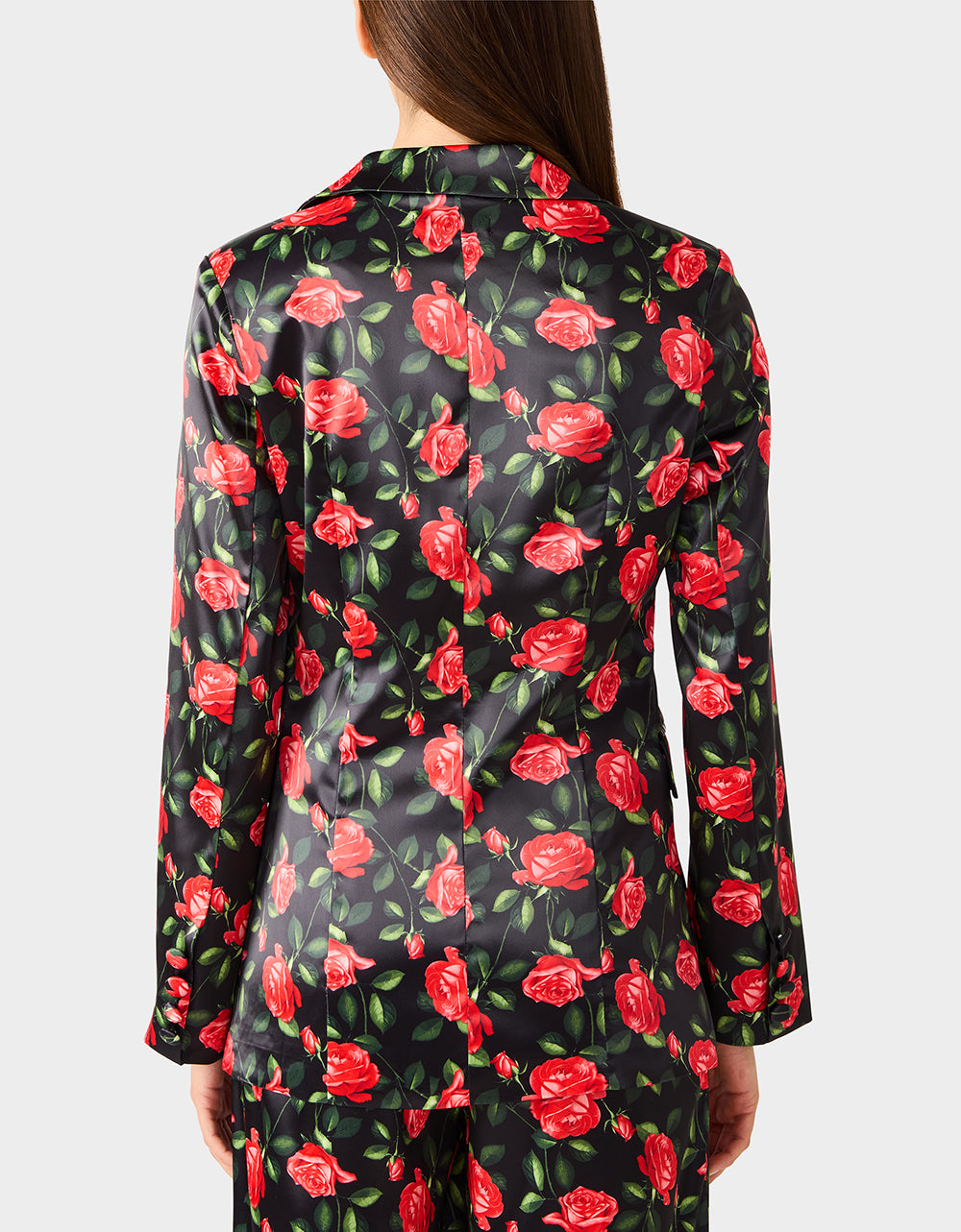 Betsey Johnson Latest | POWER BLOOM BLAZER BLACK Women's Black Red Floral Blazer
