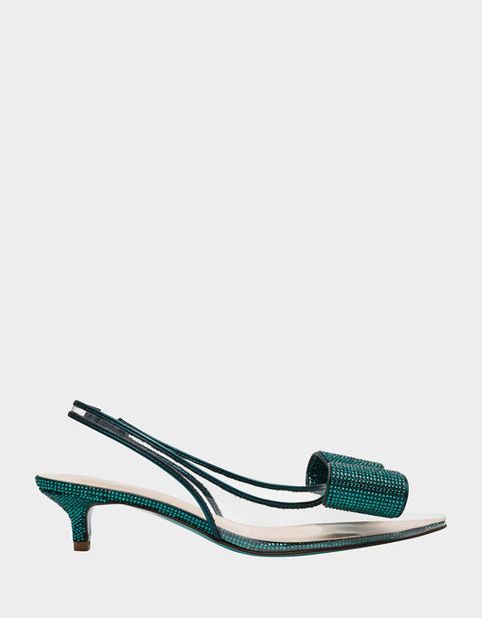Betsey Johnson Smart Buy | ALLI EMERALD Slingback Kitten Heel