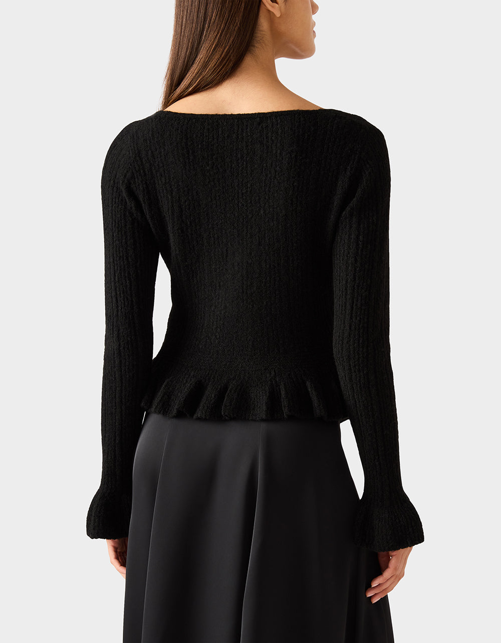 Betsey Johnson Sale | BELLE CARDIGAN BLACK Women's Black V-Neck Button Down Cardigan Sweater