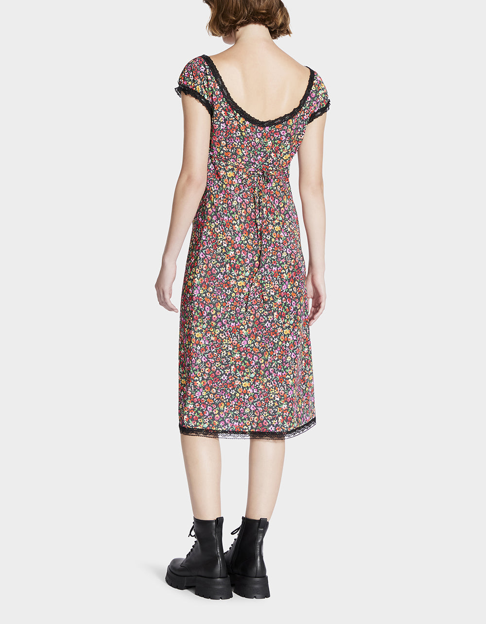 Betsey Johnson Essential | MALIBU MIDI DRESS BLACK DITSY FLORAL