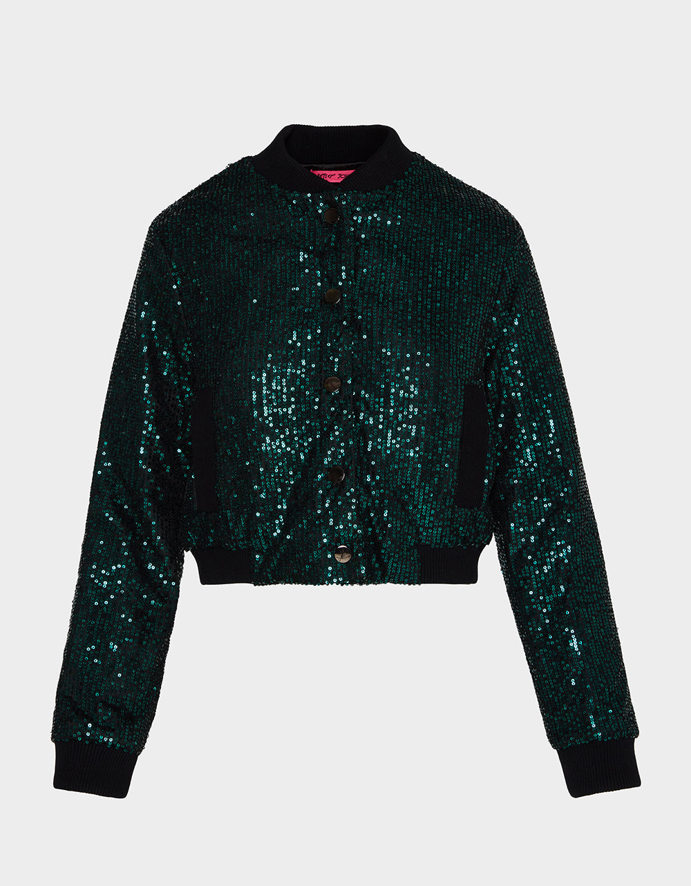 Betsey Johnson Trusted | GLITTERATI BOMBER JACKET EMERALD GREEN Women's Green Sequin Bomber Jacket