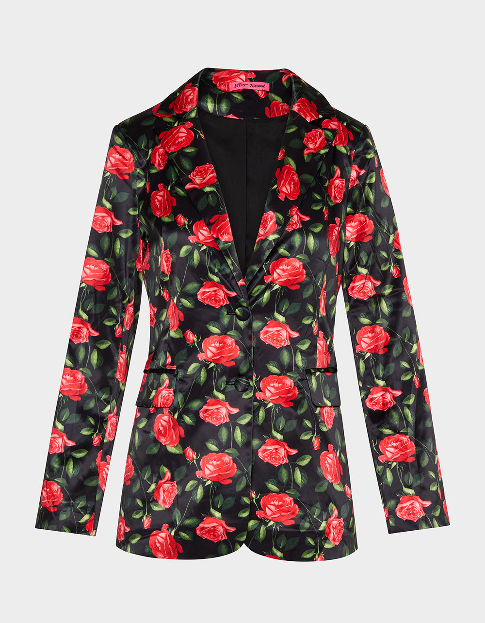 Betsey Johnson Discount | POWER BLOOM BLAZER/PANT BUNDLE Women's Rose Print Blazer and Pant Set